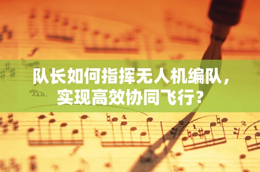 队长如何指挥无人机编队，实现高效协同飞行？