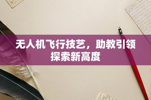 无人机飞行技艺，助教引领探索新高度