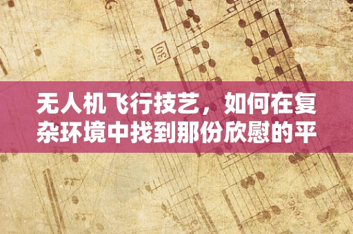 无人机飞行技艺，如何在复杂环境中找到那份欣慰的平衡？