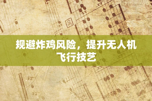 规避炸鸡风险，提升无人机飞行技艺