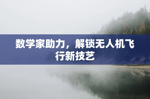 数学家助力，解锁无人机飞行新技艺