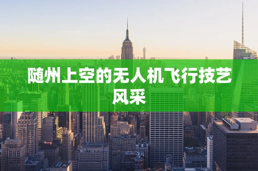 随州上空的无人机飞行技艺风采