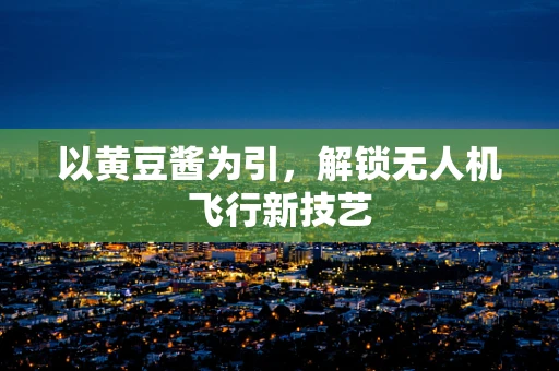 以黄豆酱为引，解锁无人机飞行新技艺