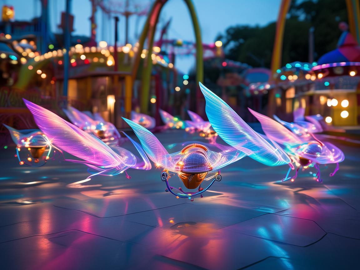 游乐园里的无人机奇幻舞步