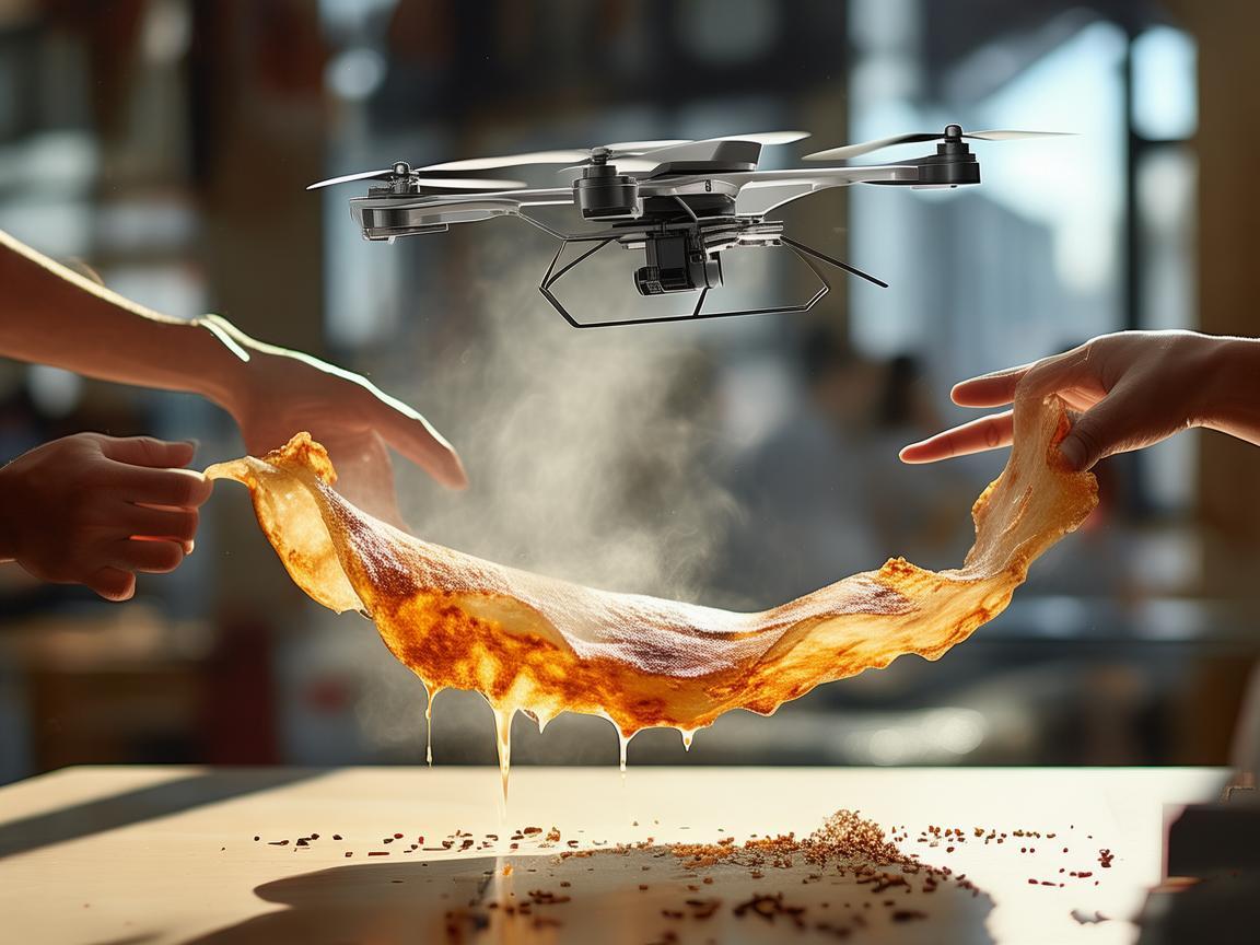 手抓饼与无人机飞行技艺的奇妙碰撞