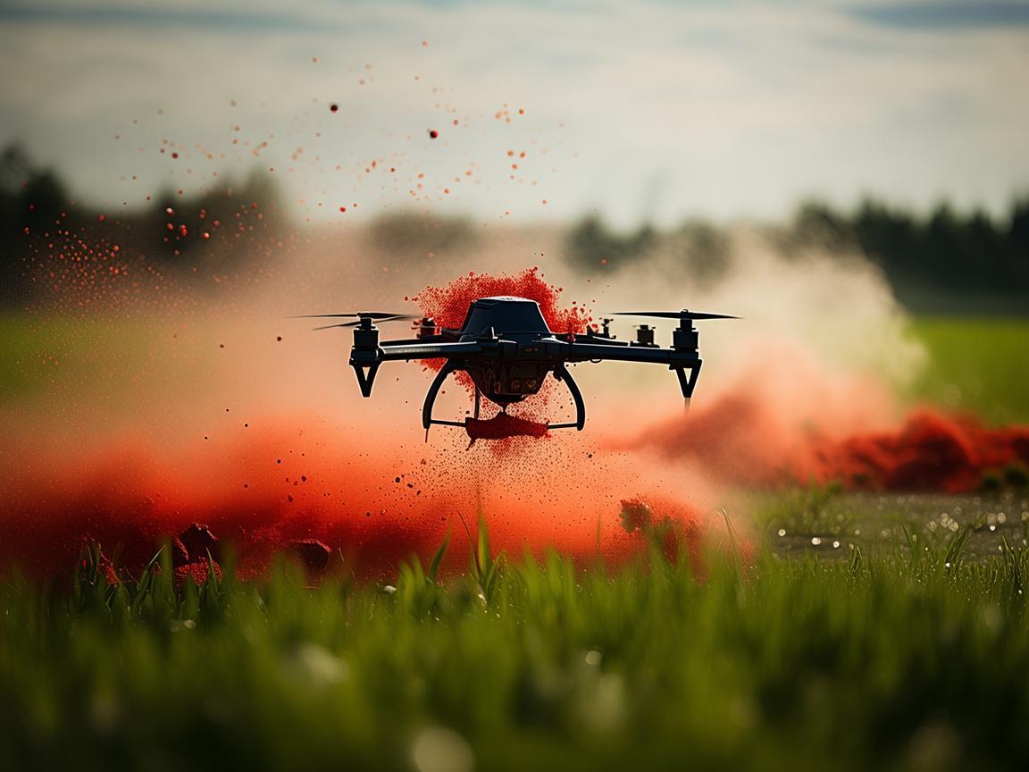 无人机撒播辣椒粉，独特飞行技艺展现