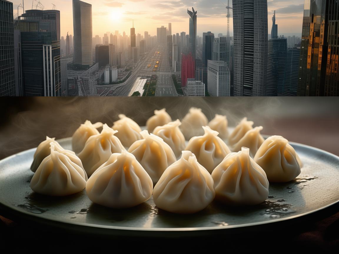 无人机视角下的上海小笼包风情