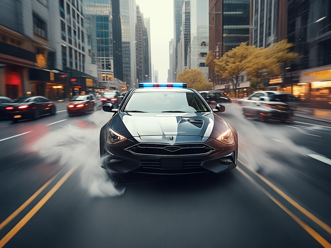 无人机视角下的警车追踪技艺