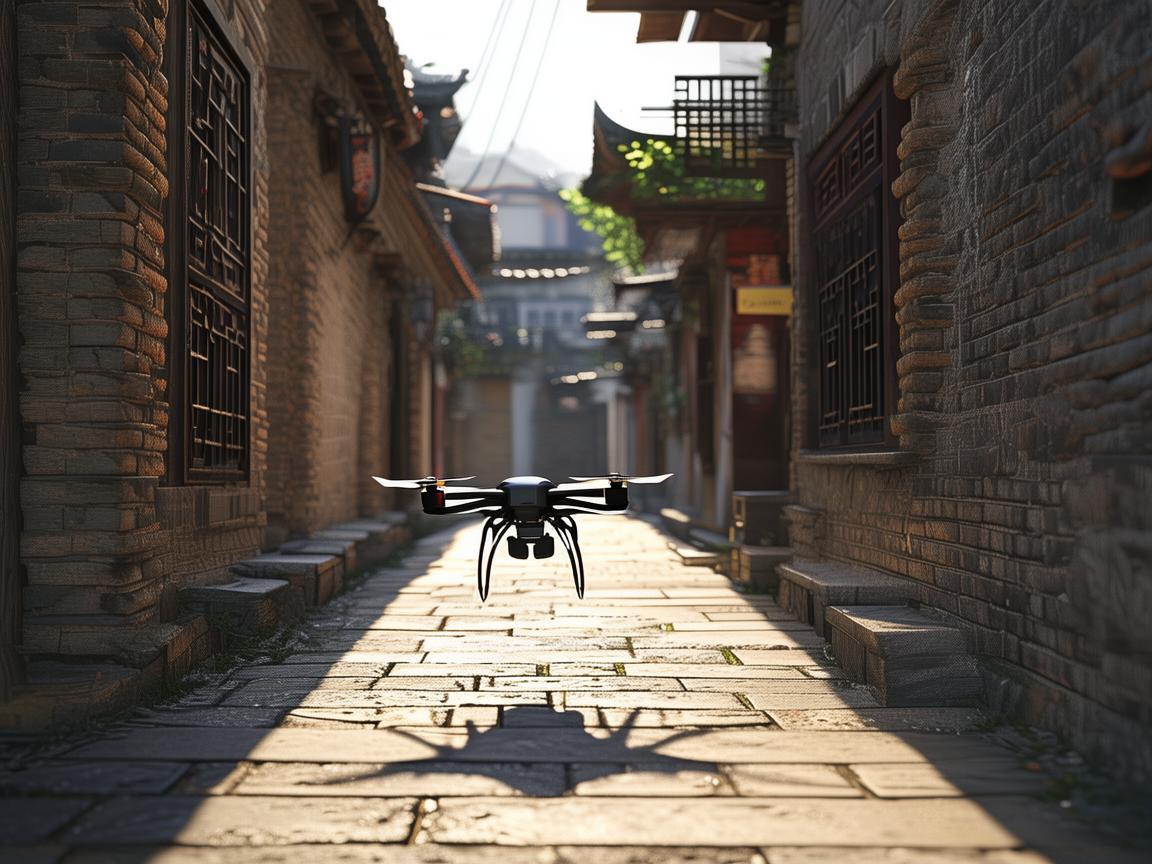 穿越胡同口，无人机的独特飞行技艺