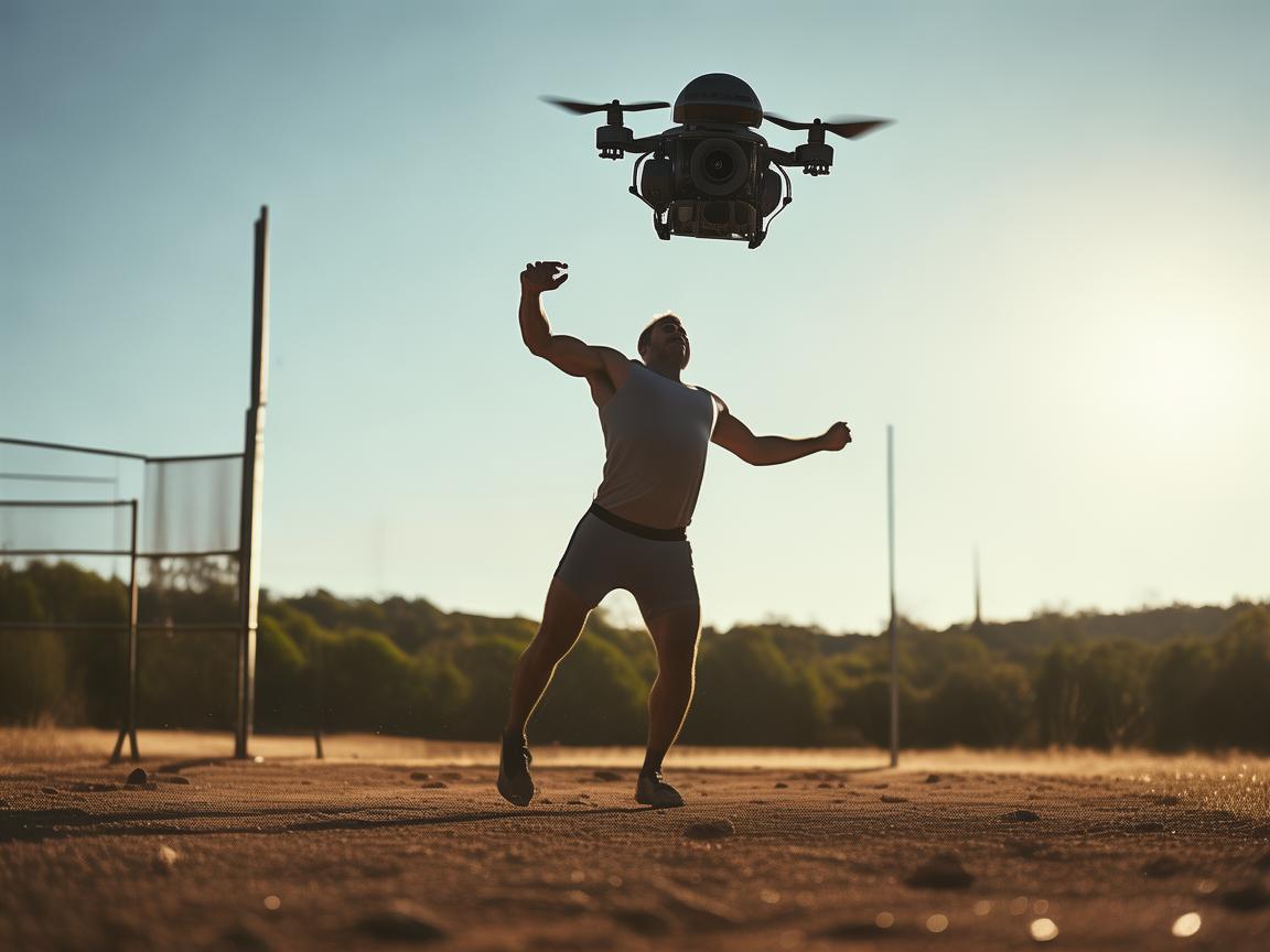 铁饼投掷与无人机飞行技艺的奇妙融合