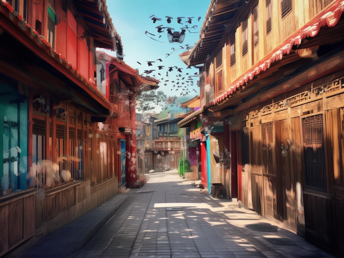 文化街畔，无人机演绎别样风情