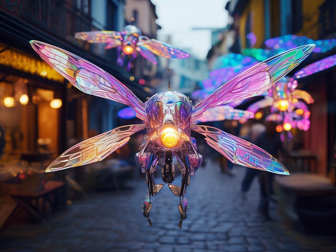 商场上空的无人机奇幻舞步