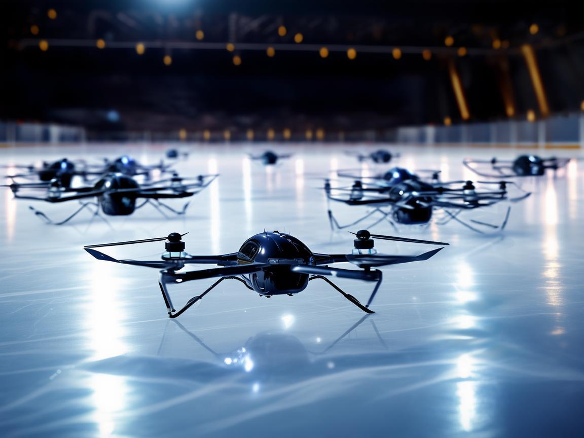 无人机在滑冰场上的灵动之舞