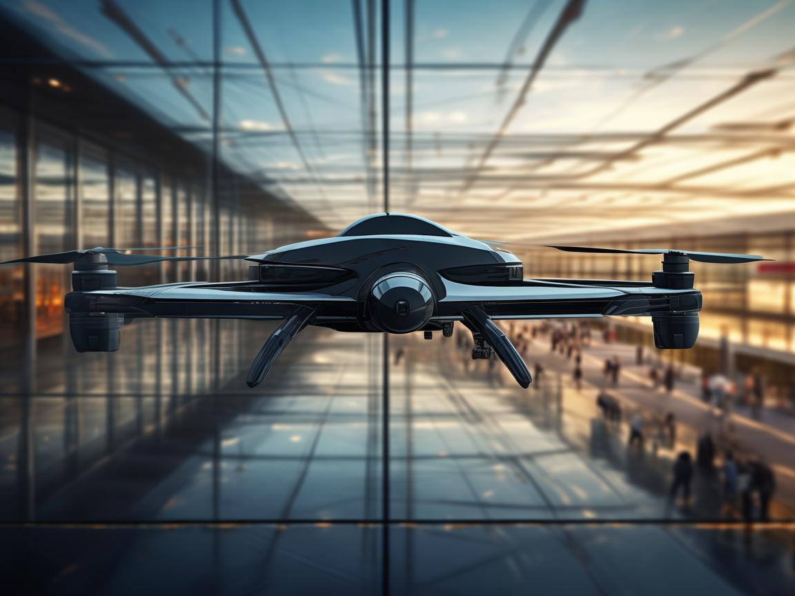 无人机在航站楼展现精湛飞行技艺