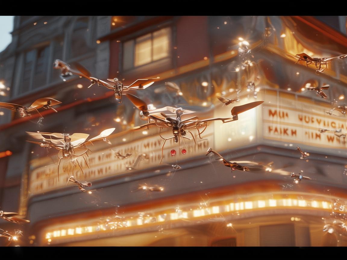 无人机于电影院上空的奇幻之舞