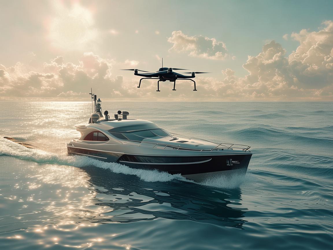 无人机与游艇，空中视角下的海上风情