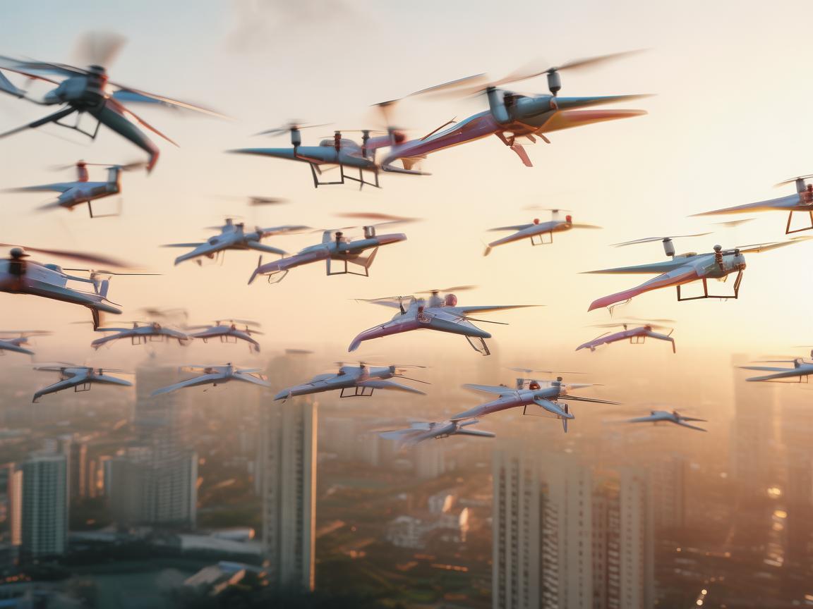 阳泉上空的无人机飞行技艺之美