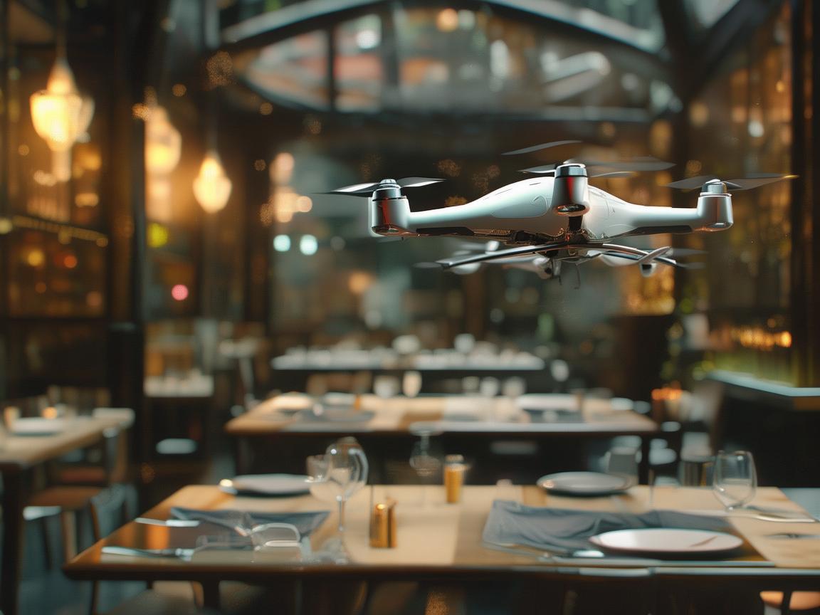 无人机穿梭餐厅，演绎别样技艺