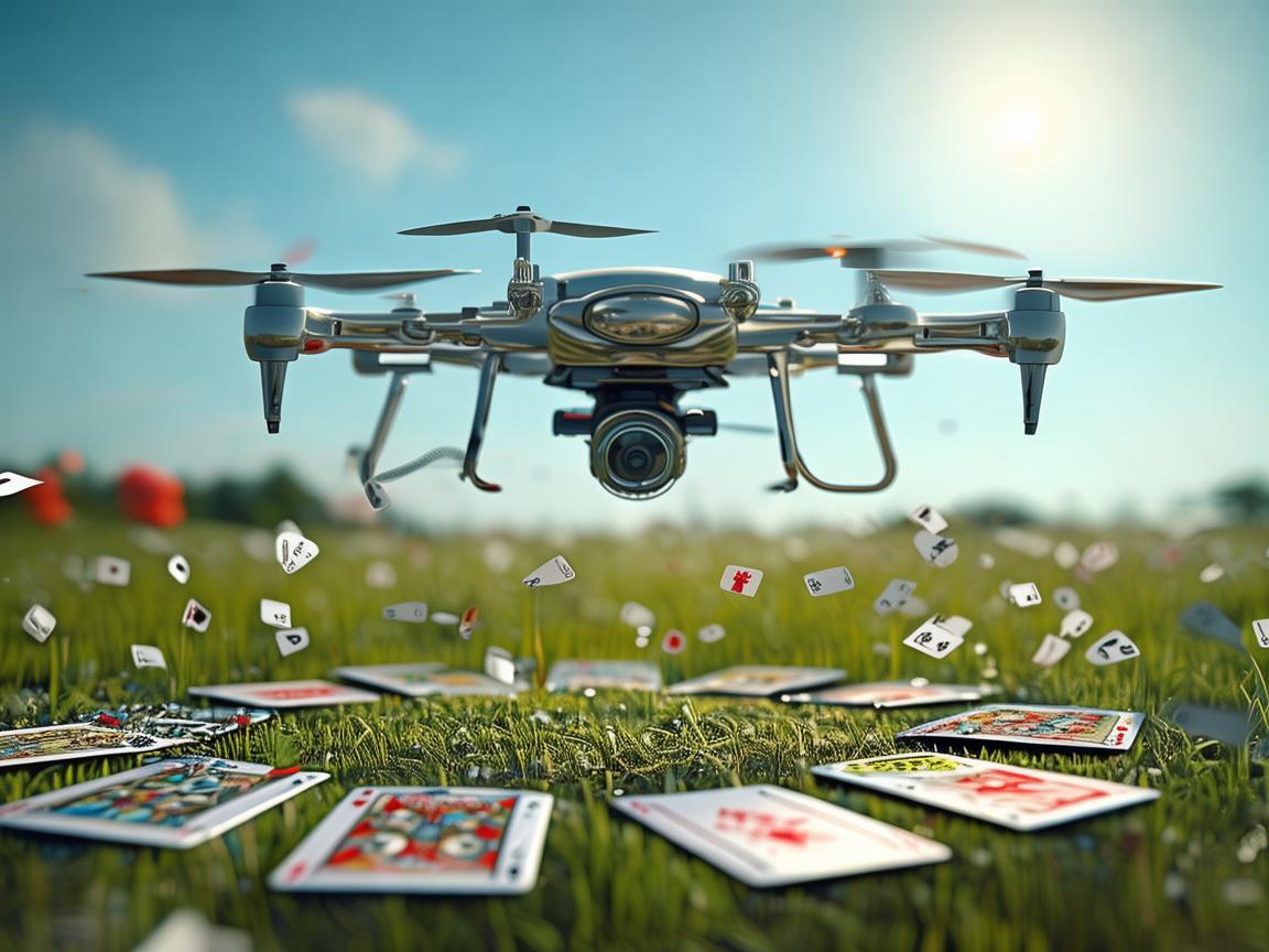 无人机与扑克牌，空中魔法的奇妙融合