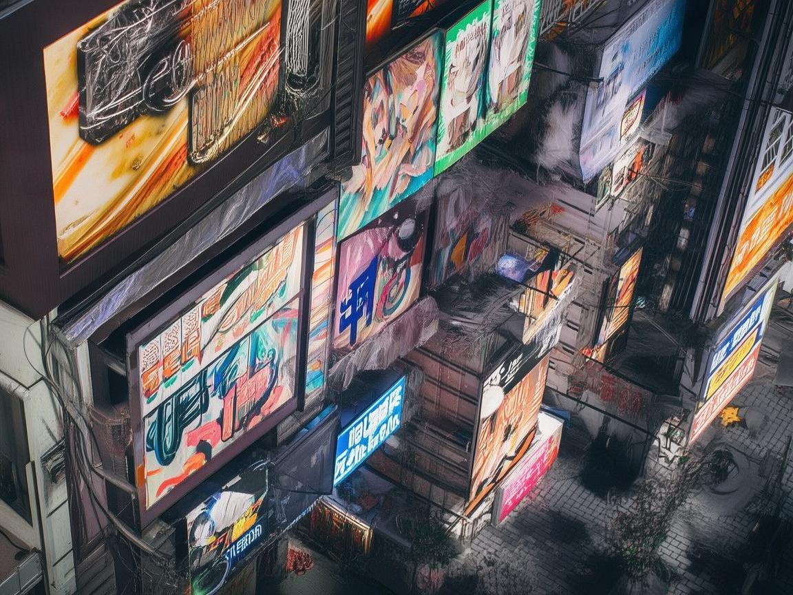 无人机视角下的商业街广告牌探秘