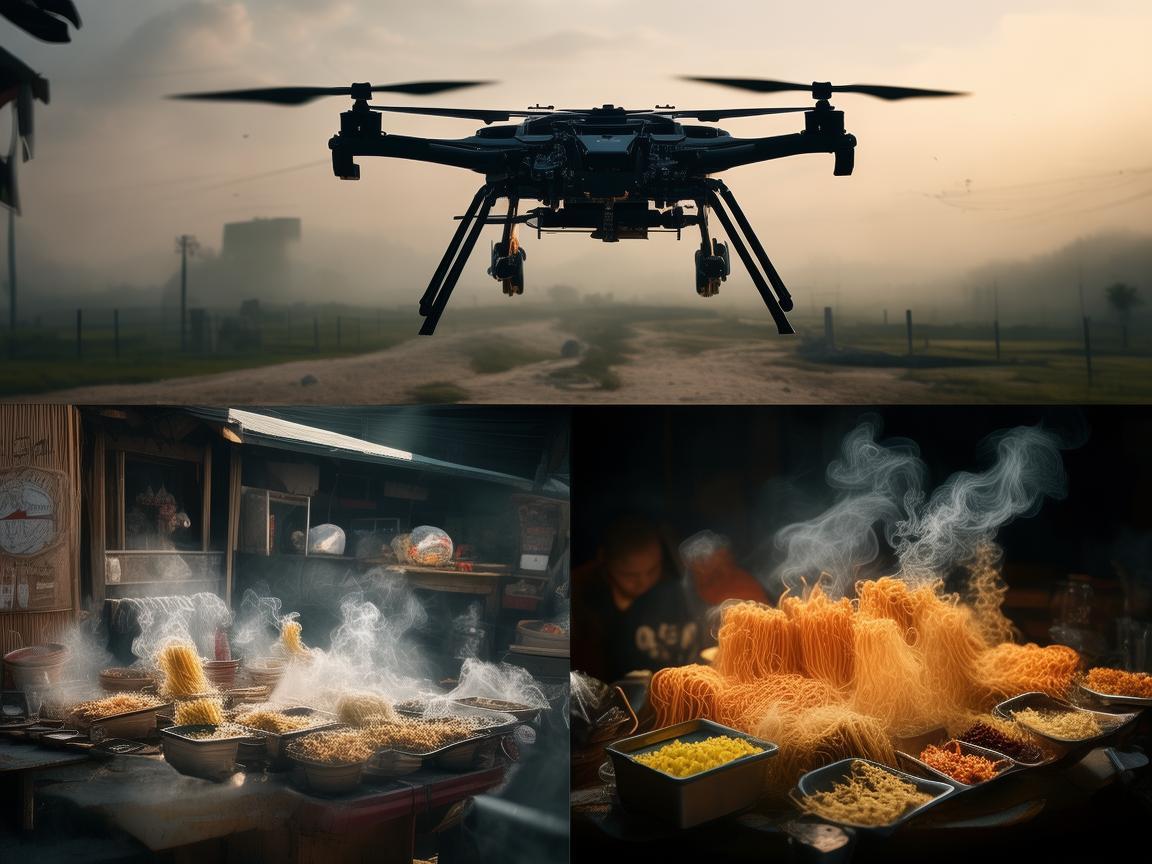 无人机飞行技艺，演绎别样拌面风情