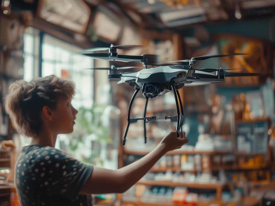 店员操控无人机，别样技艺展风采